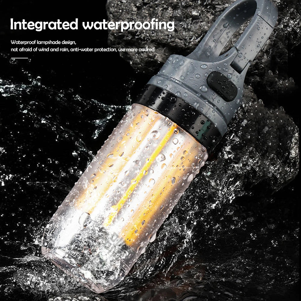 LED Rechargeable Flashlight Camping Lantern 5 Modes Super Bright Portable Hanging Tent Lamp Waterproof Hiking Fishing Outdoor