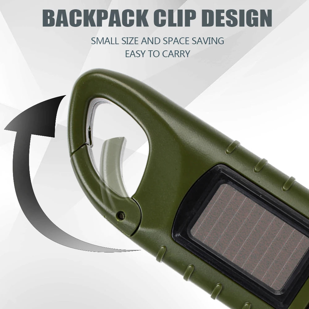 Torch Lantern for Outdoor Camping Mountaineering LED Flashlight Hand Crank Dynamo Tent Light Solar Power Portable