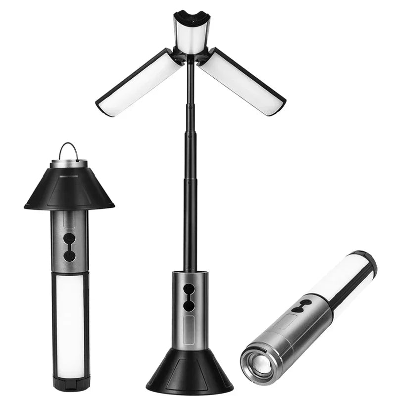 Multi-functional Camping Light 2 in 1 USB Rechargeable Camping Lantern\Flashlight with Hook Outdoor Emergency Camping  Lamp